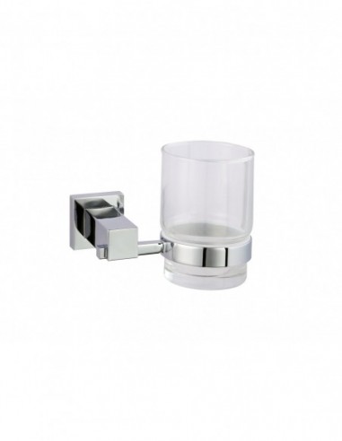 KON-CU074 GLASS TUMBLER CUBE BATHROOM ACCESSORIES